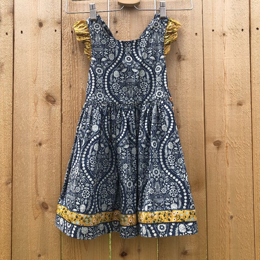 Matilda Jane Joanna Gaines Kick Up Your Heels Pinafore Dress Ruffles Girls 4
